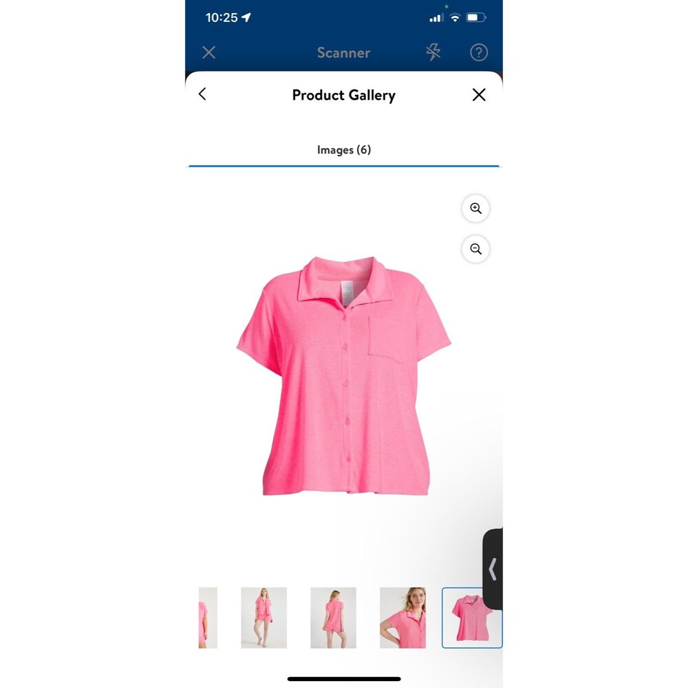 Time and Tru Women's and Women's Plus Terry Camp Shirt, Size 1X